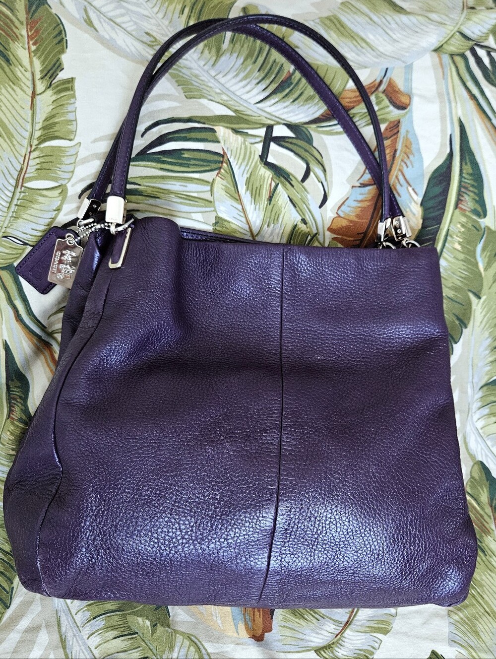 Coach Madison Phoebe Leather Tote Purple